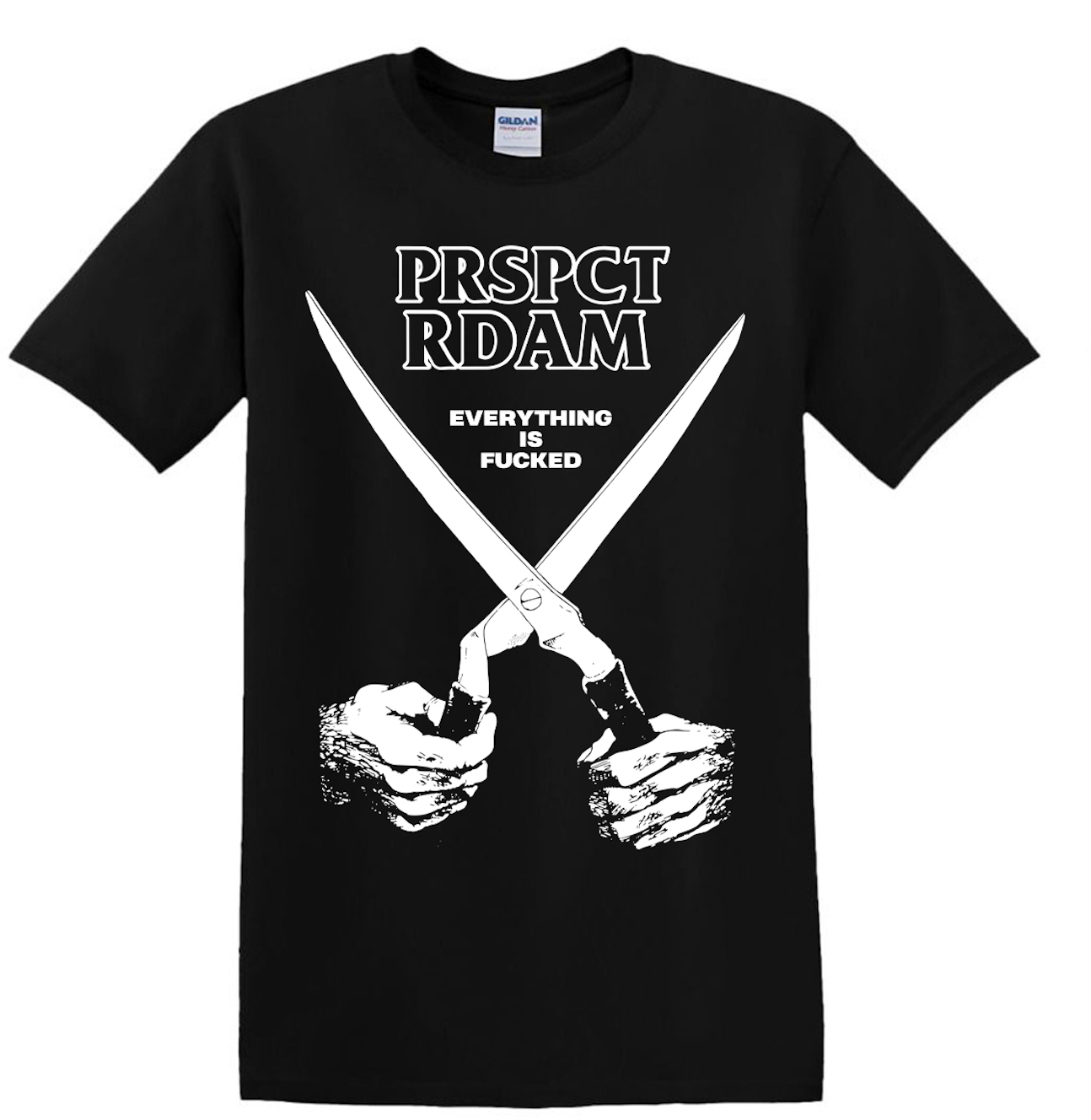 RDAM PRSPCT SHIRT - WHITE ON BLACK