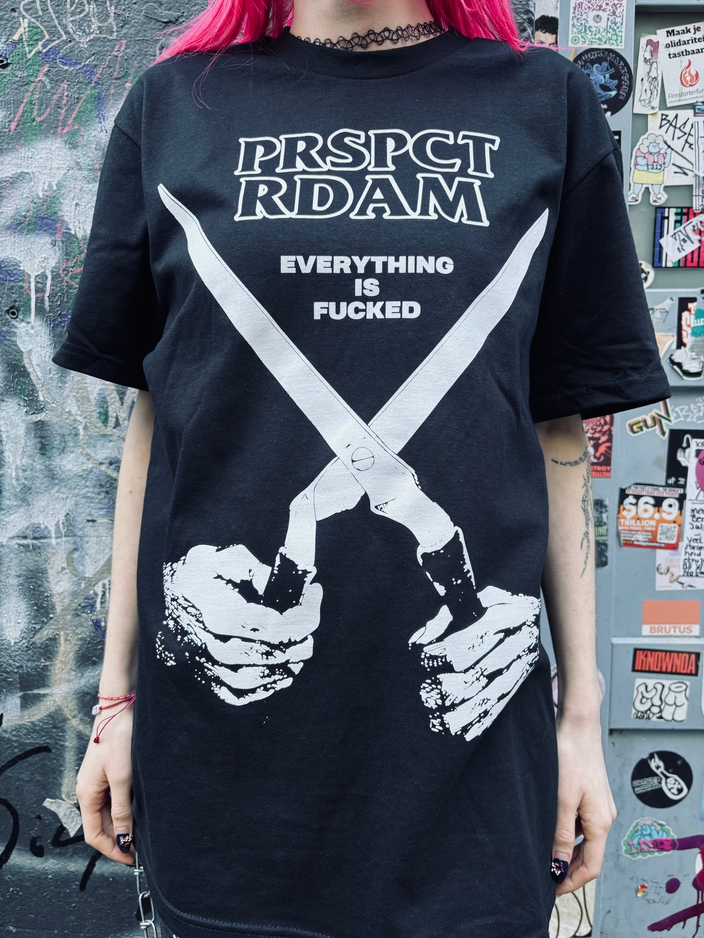 RDAM PRSPCT SHIRT - WHITE ON BLACK
