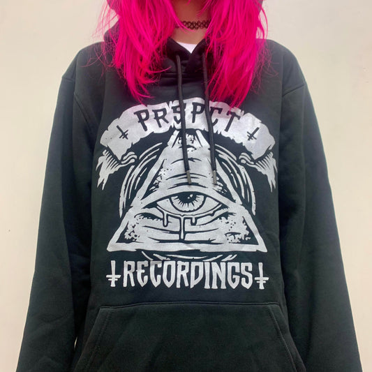PRSPCT ALL-SEEING EYE SILVER ON BLACK HOODIE