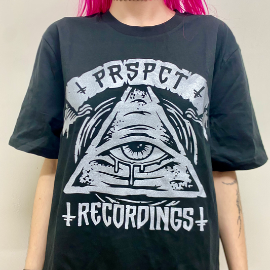 ALL SEEING EYE - SILVER ON BLACK T-shirt